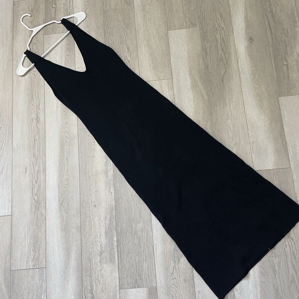 Free People Dress vneck knit pullover maxi womens Black (small) minimalist beach